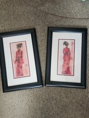 Pink Asian-Inspired Fashion Art Print (Set of 2)